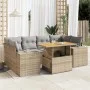 Set sofás de jardín 7 piezas y cojines ratán sintético beige by , Garden sets - Ref: Foro24-3327342, Price: 543,85 €, Discoun...