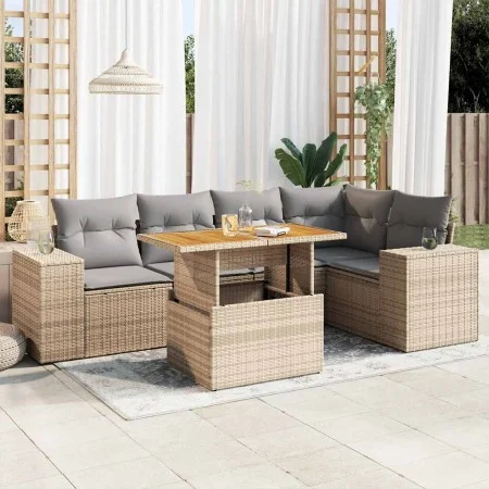 Juego de sofás jardín con cojines 6 pzas ratán sintético beige von , Gartensets - Ref: Foro24-3327377, Preis: 470,07 €, Rabat...