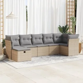 Set sofás de jardín 7 piezas y cojines ratán sintético beige by , Garden sets - Ref: Foro24-3325305, Price: 446,51 €, Discoun...