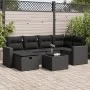 Set de sofás de jardín 7 pzas con cojines ratán sintético negro by , Garden sets - Ref: Foro24-3325391, Price: 468,90 €, Disc...