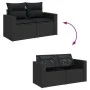 Set de sofás de jardín 7 pzas con cojines ratán sintético negro by , Garden sets - Ref: Foro24-3325391, Price: 468,90 €, Disc...