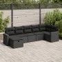 Set de sofás de jardín 7 pzas con cojines ratán sintético negro by , Garden sets - Ref: Foro24-3325401, Price: 452,56 €, Disc...
