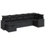 Set de sofás de jardín 7 pzas con cojines ratán sintético negro by , Garden sets - Ref: Foro24-3325401, Price: 452,56 €, Disc...