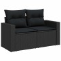 Set de sofás de jardín 7 pzas con cojines ratán sintético negro by , Garden sets - Ref: Foro24-3325401, Price: 464,82 €, Disc...