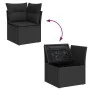 Set de sofás de jardín 7 pzas con cojines ratán sintético negro by , Garden sets - Ref: Foro24-3325401, Price: 452,56 €, Disc...