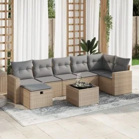 Set de sofás de jardín y cojines 8 piezas ratán sintético beige by , Garden sets - Ref: Foro24-3325415, Price: 524,62 €, Disc...