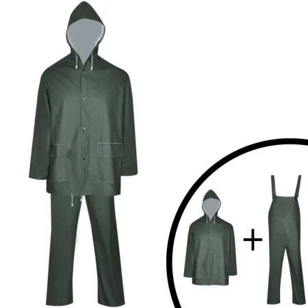 Chubasquero impermeable reforzado con capucha 2 pzas M verde by , waterproof suits - Ref: Foro24-130780, Price: 24,44 €, Disc...