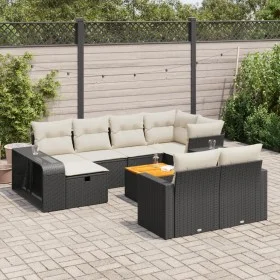 Set de sofás de jardín 11 pzas y cojines ratán sintético negro by , Garden sets - Ref: Foro24-3326080, Price: 569,03 €, Disco...