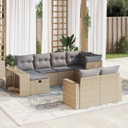 Juego de sofás jardín con cojines beige 10 pzas ratán sintético by , Garden sets - Ref: Foro24-3326063, Price: 584,95 €, Disc...