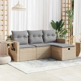 Juego de sofás jardín con cojines 4 pzas ratán sintético beige by , Garden sets - Ref: Foro24-3325455, Price: 286,02 €, Disco...