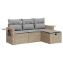 Juego de sofás jardín con cojines 4 pzas ratán sintético beige by , Garden sets - Ref: Foro24-3325455, Price: 296,21 €, Disco...