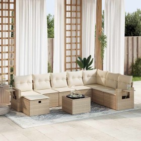 Set de sofás de jardín con cojines 9 pzas ratán sintético beige von , Gartensets - Ref: Foro24-3325544, Preis: 624,88 €, Raba...