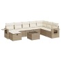 Set de sofás de jardín con cojines 9 pzas ratán sintético beige by , Garden sets - Ref: Foro24-3325544, Price: 624,88 €, Disc...