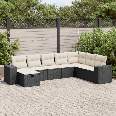 Set de sofás de jardín y cojines 8 piezas ratán sintético negro by , Garden sets - Ref: Foro24-3325732, Price: 485,15 €, Disc...