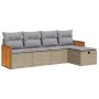 Juego de sofás jardín con cojines 5 pzas ratán sintético beige by , Garden sets - Ref: Foro24-3326014, Price: 327,50 €, Disco...