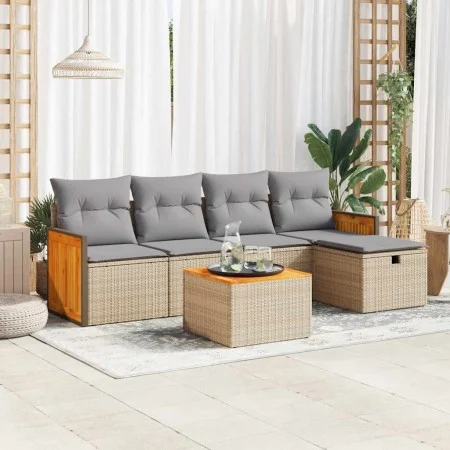 Juego de sofás jardín con cojines 6 pzas ratán sintético beige von , Gartensets - Ref: Foro24-3326021, Preis: 366,38 €, Rabat...