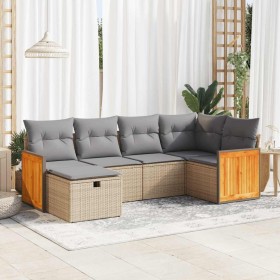 Juego de sofás jardín con cojines 6 pzas ratán sintético beige by , Garden sets - Ref: Foro24-3326028, Price: 403,97 €, Disco...