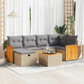 Set sofás de jardín 7 piezas y cojines ratán sintético beige by , Garden sets - Ref: Foro24-3326035, Price: 443,51 €, Discoun...