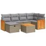 Set sofás de jardín 7 piezas y cojines ratán sintético beige de , Conjuntos de jardín - Ref: Foro24-3326035, Precio: 443,51 €...
