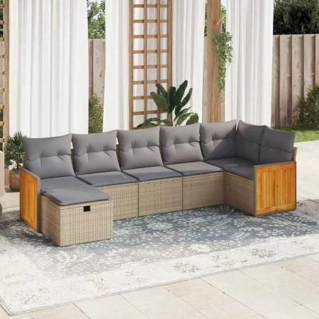 Set sofás de jardín 7 piezas y cojines ratán sintético beige von , Gartensets - Ref: Foro24-3326042, Preis: 452,47 €, Rabatt: %