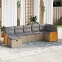 Set sofás de jardín 7 piezas y cojines ratán sintético beige by , Garden sets - Ref: Foro24-3326042, Price: 444,55 €, Discoun...