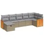 Set sofás de jardín 7 piezas y cojines ratán sintético beige von , Gartensets - Ref: Foro24-3326042, Preis: 452,47 €, Rabatt: %