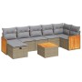 Set de sofás de jardín y cojines 8 piezas ratán sintético beige von , Gartensets - Ref: Foro24-3326049, Preis: 484,08 €, Raba...