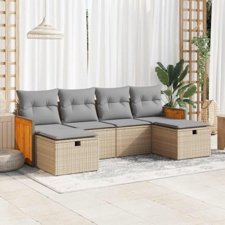 Juego de sofás jardín con cojines 6 pzas ratán sintético beige von , Gartensets - Ref: Foro24-3326056, Preis: 379,59 €, Rabat...