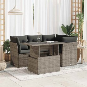 Juego de sofás jardín con cojines 5 pzas ratán sintético gris von , Gartensets - Ref: Foro24-3326151, Preis: 387,79 €, Rabatt: %