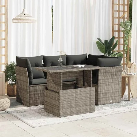 Juego de sofás jardín con cojines 5 pzas ratán sintético gris by , Garden sets - Ref: Foro24-3326151, Price: 358,27 €, Discou...