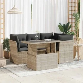Set de sofás jardín y cojines 5 pzas ratán sintético gris claro by , Garden sets - Ref: Foro24-3326153, Price: 427,87 €, Disc...