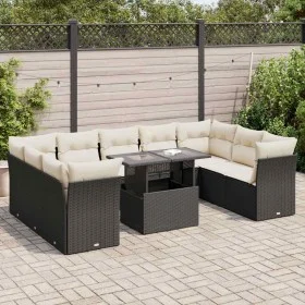 Set de sofás de jardín y cojines 10 pzas ratán sintético negro by , Garden sets - Ref: Foro24-3326217, Price: 632,31 €, Disco...