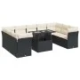 Set de sofás de jardín y cojines 10 pzas ratán sintético negro by , Garden sets - Ref: Foro24-3326217, Price: 632,31 €, Disco...