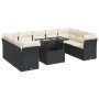 Set de sofás de jardín y cojines 10 pzas ratán sintético negro by , Garden sets - Ref: Foro24-3326217, Price: 640,24 €, Disco...