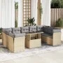 Juego de sofás jardín con cojines beige 10 pzas ratán sintético von , Gartensets - Ref: Foro24-3326220, Preis: 661,47 €, Raba...
