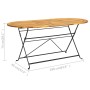 Mesa de jardín madera maciza de acacia ovalada 160x85x74 cm