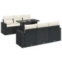 Set de sofás de jardín 7 pzas con cojines ratán sintético negro by , Garden sets - Ref: Foro24-3326257, Price: 497,07 €, Disc...
