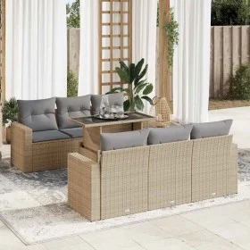 Set sofás de jardín 7 piezas y cojines ratán sintético beige von , Gartensets - Ref: Foro24-3326260, Preis: 601,50 €, Rabatt: %