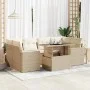 Set sofás de jardín 7 piezas y cojines ratán sintético beige by , Garden sets - Ref: Foro24-3326269, Price: 556,78 €, Discoun...