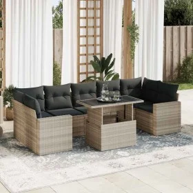 Set de sofás de jardín 8 pzas y cojines ratán sintético gris by , Garden sets - Ref: Foro24-3326283, Price: 643,19 €, Discoun...