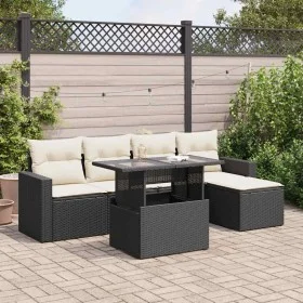 Set de sofás de jardín 6 piezas y cojines ratán sintético negro by , Garden sets - Ref: Foro24-3326297, Price: 395,52 €, Disc...