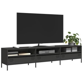 Mueble para TV acero laminado en frío negro 202x39x43,5 cm von , TV-Möbel - Ref: Foro24-851346, Preis: 165,14 €, Rabatt: %