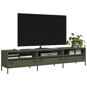 Mueble TV acero laminado en frío verde oliva 202x39x43,5 cm de , Muebles TV - Ref: Foro24-851350, Precio: 184,31 €, Descuento: %