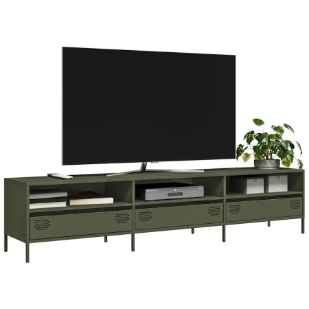 Mueble TV acero laminado en frío verde oliva 202x39x43,5 cm by , TV Furniture - Ref: Foro24-851350, Price: 184,31 €, Discount: %