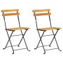 Folding garden chairs 2 pcs steel and solid acacia wood by vidaXL, Garden chairs - Ref: Foro24-313160, Price: 93,81 €, Discou...