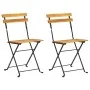 Folding garden chairs 2 pcs steel and solid acacia wood by vidaXL, Garden chairs - Ref: Foro24-313160, Price: 90,58 €, Discou...