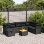 Set de sofás de jardín con cojines 9 pzas ratán sintético negro by , Garden sets - Ref: Foro24-3325772, Price: 528,64 €, Disc...