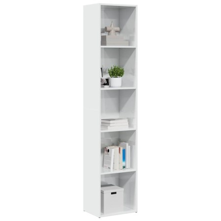 Estantería madera de ingeniería blanco brillo 40x30x189 cm von , Bücherregale und Regale - Ref: Foro24-858313, Preis: 71,73 €...