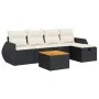 Set de sofás de jardín 6 piezas y cojines ratán sintético negro de , Conjuntos de jardín - Ref: Foro24-3325836, Precio: 359,7...