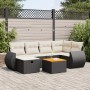 Set de sofás de jardín 7 pzas con cojines ratán sintético negro by , Garden sets - Ref: Foro24-3325843, Price: 437,02 €, Disc...